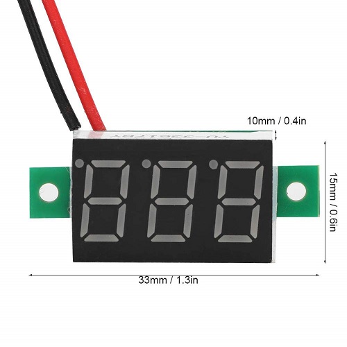 2wire panel Voltmeter 0.36 dimensions